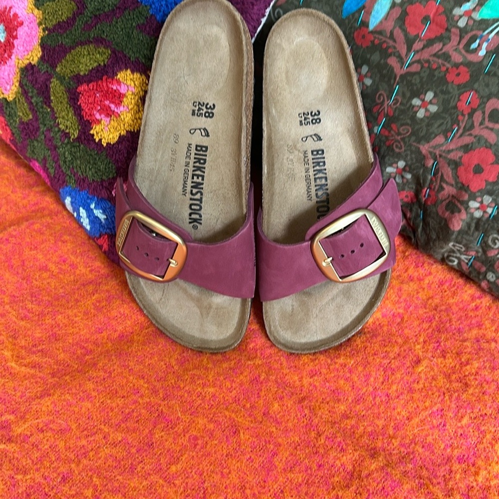 Birkenstock Madrid Big Buckle Berry Crush/ Burgundy 38 Regular NEW!